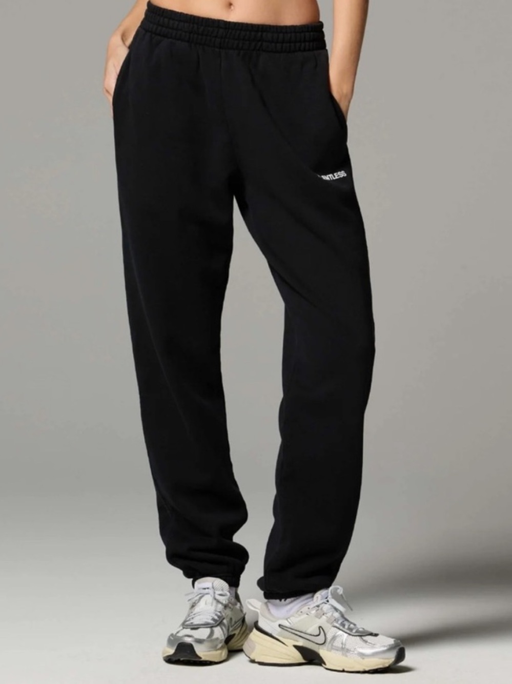 TALENTLESS Black Relaxed Elastic-Waist Jogger Pants